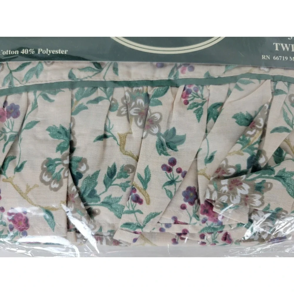 Vintage NIP Home Tradition Twin Sheet Set‎ Vines & Flowers Floral